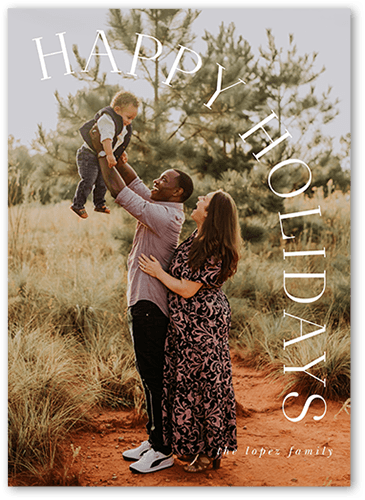 Unique Arch Sentiment Holiday Card, White, 5x7 Flat, Holiday, Pearl Shimmer Cardstock, Square, White