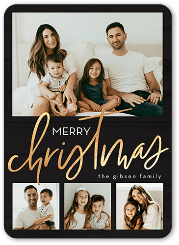 Beautiful Family Holiday Card, Black, 5x7 Flat, Christmas, Standard Smooth Cardstock, Rounded, Black