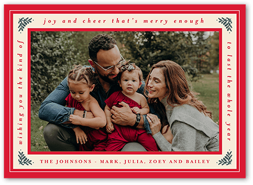 Four Little Pines Holiday Card, Red, 5x7 Flat, Holiday, Matte, Signature Smooth Cardstock, Square