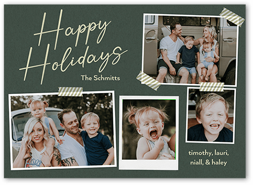 Vision Board Holiday Card, Green, 5x7 Flat, Holiday, Pearl Shimmer Cardstock, Square, Sage