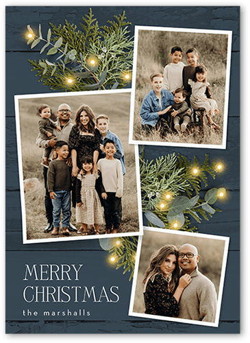 Festive Photos Holiday Card, Blue, 5x7 Flat, Christmas, Matte, Signature Smooth Cardstock, Square