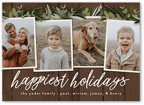 Pin Up Holiday Card, Brown, none, 5x7 Flat, Holiday, Luxe Double-Thick Cardstock, Square