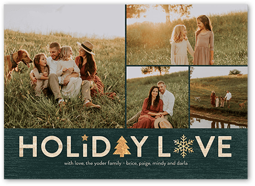 Rustic Winter Icons Holiday Card, Blue, 5x7 Flat, Holiday, Matte, Signature Smooth Cardstock, Square, Lake