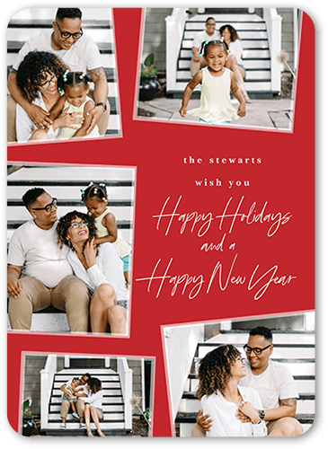 Tilty Photos Holiday Card, Red, 5x7 Flat, Holiday, 100% Recycled Cardstock ?, Rounded