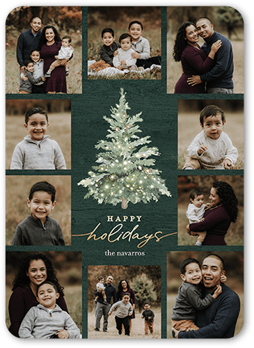 Matte Green Holiday Card