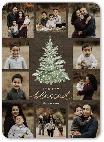 Watercolor Tree Holiday Card, Brown, 5x7 Flat, Religious, 100% Recycled Cardstock , Rounded, Coffee