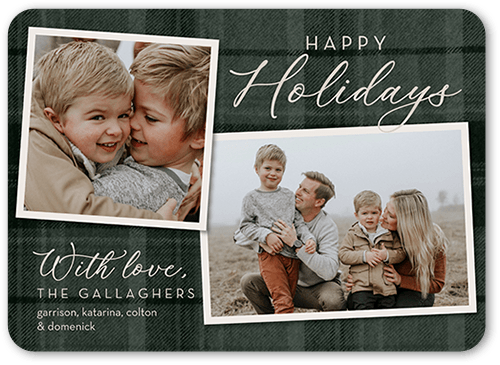 Soft Flannel Holiday Card, Rounded Corners