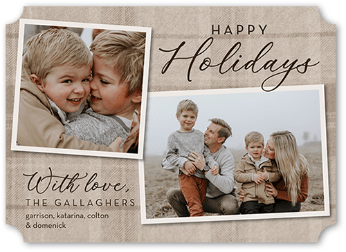 Soft Flannel Holiday Card, Beige, 5x7 Flat, Holiday, Matte, Signature Smooth Cardstock, Ticket