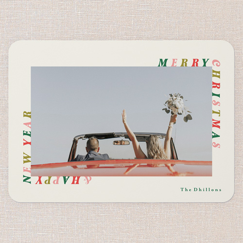 Rad Tidings Holiday Card, Beige, 5x7 Flat, Christmas, Matte, Signature Smooth Cardstock, Rounded, Antique White