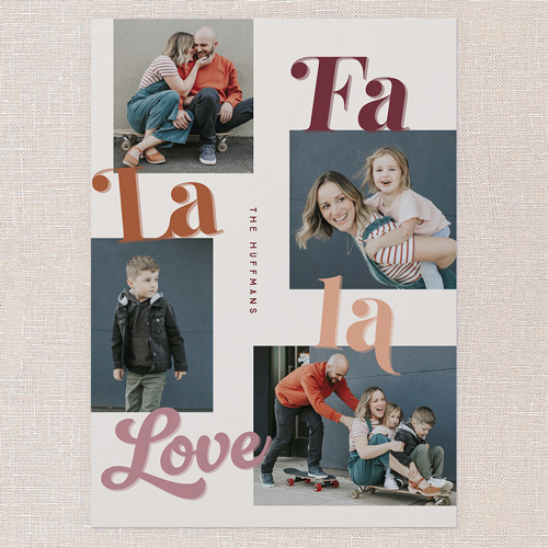 Vintage Vibe Holiday Card, Purple, 5x7 Flat, Holiday, 100% Recycled Cardstock , Square, Purple