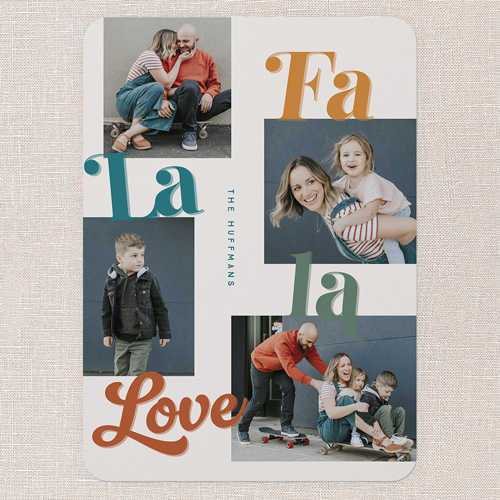 Vintage Vibe Holiday Card, Red, 5x7 Flat, Holiday, Standard Smooth Cardstock, Rounded, Red