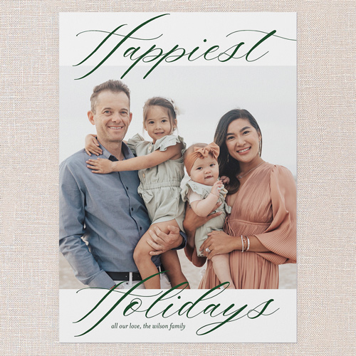 Merry Memory Holiday Card, White, 5x7 Flat, Holiday, Luxe Double-Thick Cardstock, Square