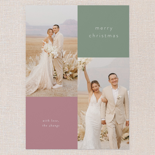 Simple Squared Holiday Card, Green, 5x7 Flat, Christmas, Luxe Double-Thick Cardstock, Square, Rosemary