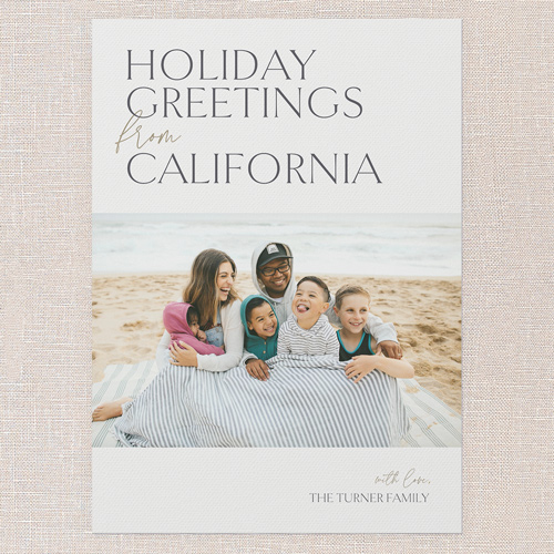 Chic Holiday Tidings Holiday Card, White, 5x7 Flat, Write Your Own, Matte, Signature Smooth Cardstock, Square