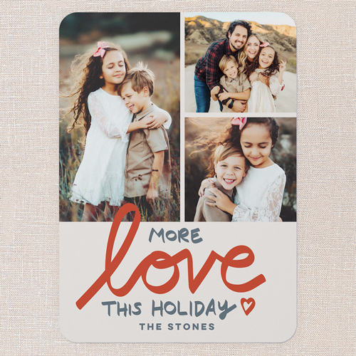 Lovely Love Holiday Card, Red, 5x7 Flat, Holiday, Matte, Signature Smooth Cardstock, Rounded, Red