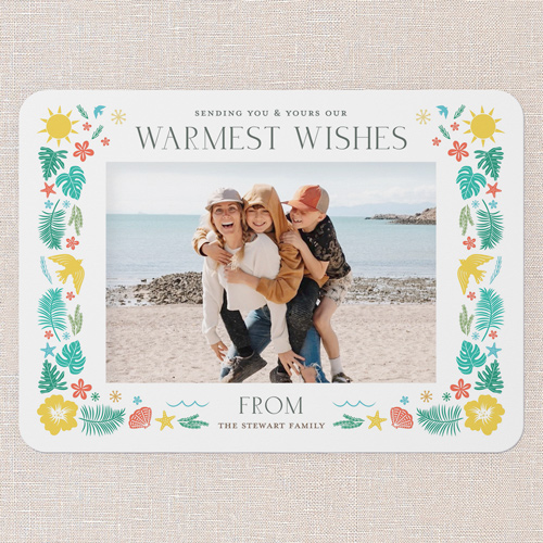 Tropical Times Holiday Card, Yellow, 5x7 Flat, Holiday, Matte, Signature Smooth Cardstock, Rounded
