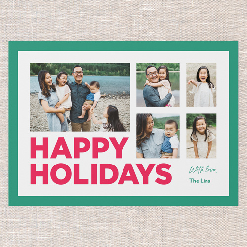 Simple Classic Holiday Card, White, 5x7 Flat, Holiday, 100% Recycled Cardstock ?, Square