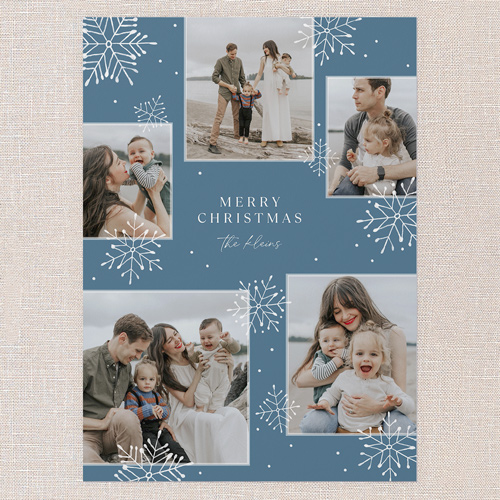 Snowfall Standout Holiday Card, Blue, 5x7 Flat, Write Your Own, Standard Smooth Cardstock, Square, Blue