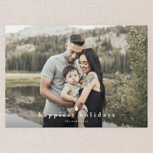 Serene Holiday Pine Holiday Card, Green, 5x7 Flat, Write Your Own, Matte, Signature Smooth Cardstock, Square, Green