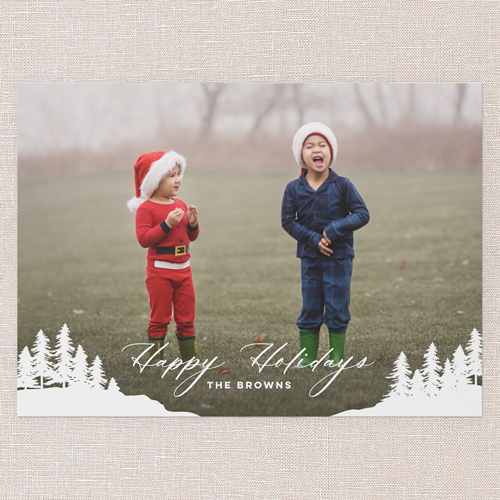 Snowy Profile Holiday Card, White, 5x7 Flat, Holiday, 100% Recycled Cardstock , Square, White