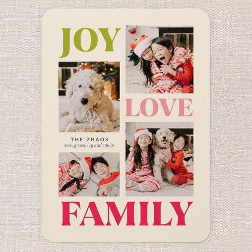 Vibrant Holiday Vibes Holiday Card, Beige, 5x7 Flat, Holiday, 100% Recycled Cardstock ?, Rounded