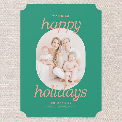 Focused Festivity Holiday Card, Green, 5x7 Flat, Holiday, Pearl Shimmer Cardstock, Ticket