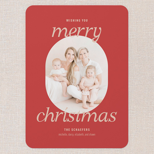 Focused Festivity Holiday Card, Red, 5x7 Flat, Christmas, Standard Smooth Cardstock, Rounded