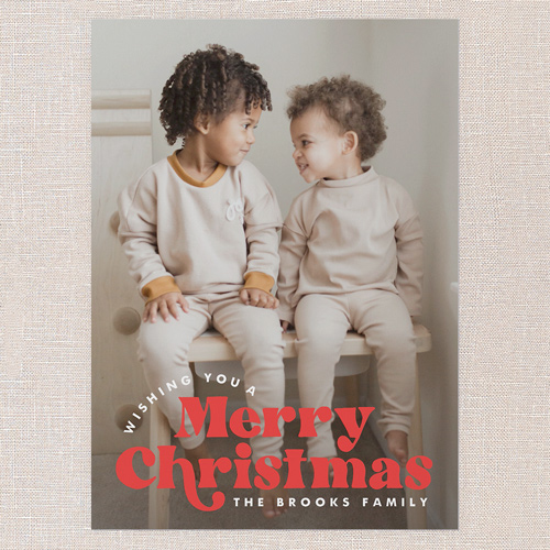 Merry Bold Moments Holiday Card, Red, 5x7 Flat, Christmas, Matte, Signature Smooth Cardstock, Square, Red