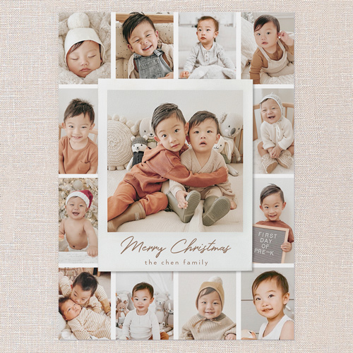 Festive Film Holiday Card, White, 5x7 Flat, Christmas, Pearl Shimmer Cardstock, Square, White