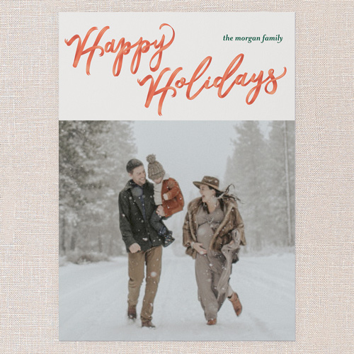 Stylized Brushstrokes Holiday Card, White, 5x7 Flat, Holiday, Matte, Signature Smooth Cardstock, Square, White