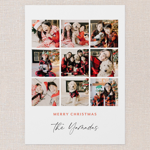 Classic Traditions Holiday Card, White, 5x7 Flat, Write Your Own, Pearl Shimmer Cardstock, Square
