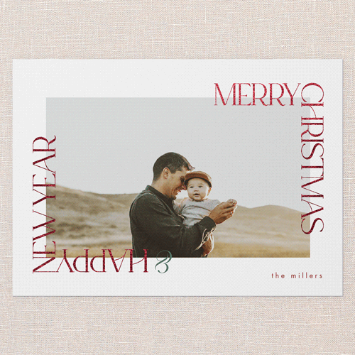 Radiant Reflections Holiday Card, Red Foil, White, 5x7 Flat, Christmas, Luxe Double-Thick Cardstock, Square
