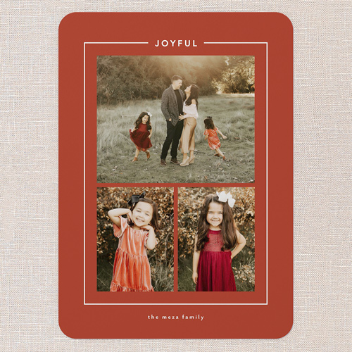 Surrounded Sentiment Holiday Card, Red, 5x7 Flat, Holiday, 100% Recycled Cardstock , Rounded, Red