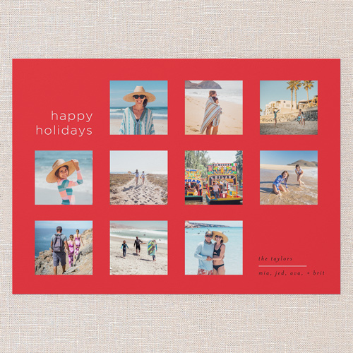 Seamless Squares Holiday Card, Red, 5x7 Flat, Holiday, 100% Recycled Cardstock , Square