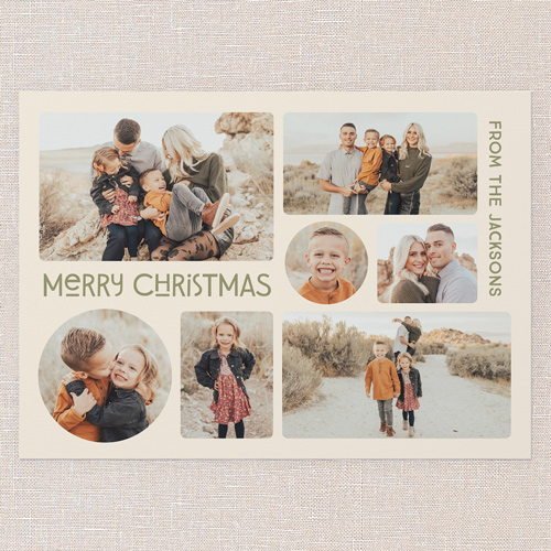 Cozy Collage Holiday Card, Beige, 5x7 Flat, Christmas, Standard Smooth Cardstock, Square