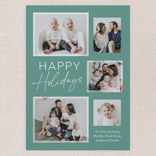 Modern Framing Holiday Card, Green, 5x7 Flat, Holiday, Pearl Shimmer Cardstock, Square, Verdant