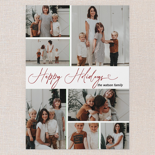 Simple Sleek Holiday Card, White, 5x7 Flat, Holiday, 100% Recycled Cardstock , Square, White