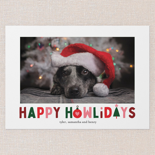 Howlidays Holiday Card, White, 5x7 Flat, Holiday, Luxe Double-Thick Cardstock, Square, White