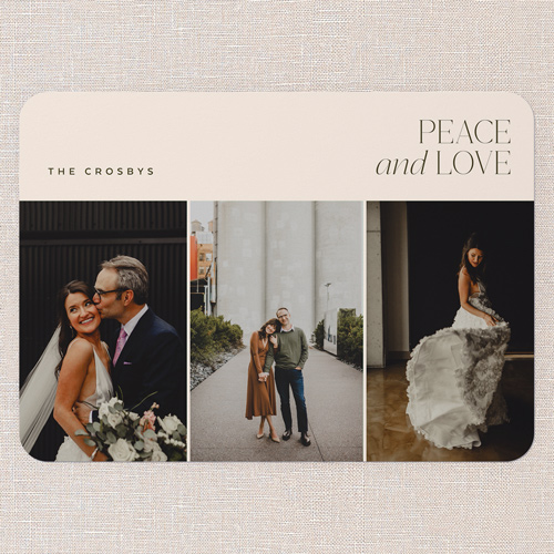 Calm Peace Holiday Card, Beige, 5x7 Flat, Holiday, 100% Recycled Cardstock , Rounded, Apricot Mousse