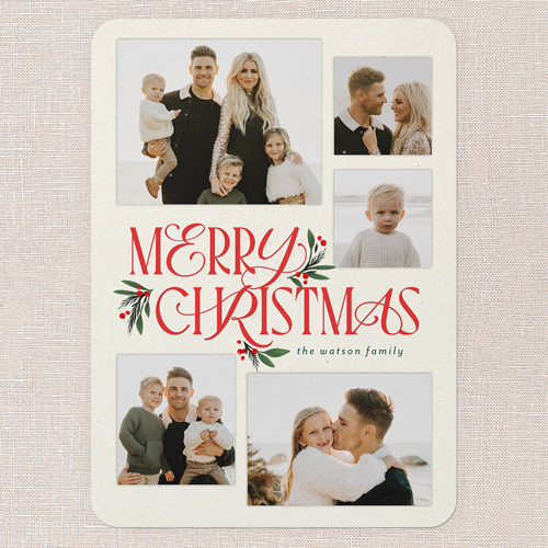 Uniquely Elegant Holiday Card, Beige, 5x7 Flat, Christmas, Matte, Signature Smooth Cardstock, Rounded, Cream