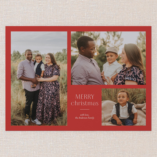 Simple Multi Holiday Card, Red, 5x7 Flat, Christmas, Pearl Shimmer Cardstock, Square, Apple