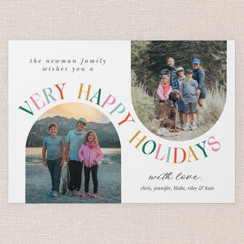 Wavy Pairing Holiday Card, White, 5x7 Flat, Holiday, Luxe Double-Thick Cardstock, Square, White