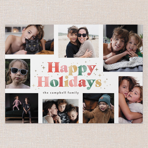 Textured Letters Holiday Card, White, 5x7 Flat, Holiday, Pearl Shimmer Cardstock, Square, White