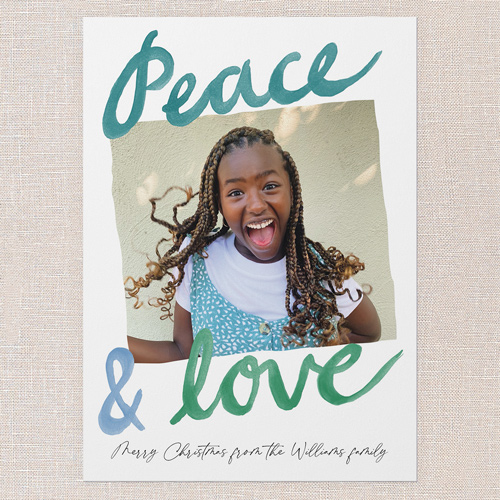 Watercolor Ways Holiday Card, Blue, 5x7 Flat, Christmas, Pearl Shimmer Cardstock, Square, Blue