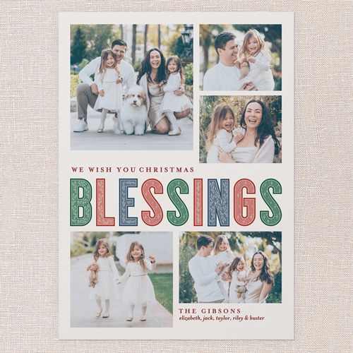 Pattern Type Holiday Card, White, 5x7 Flat, Religious, Matte, Signature Smooth Cardstock, Square, Almond