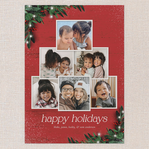 Botanical Photo Tree Holiday Card, Red, 5x7 Flat, Holiday, Standard Smooth Cardstock, Square, Radish