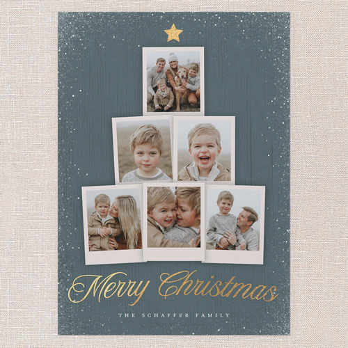 Snapshot Tree Holiday Card, Grey, 5x7 Flat, Christmas, Luxe Double-Thick Cardstock, Square, Ore