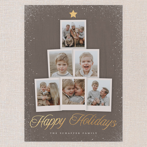 Snapshot Tree Holiday Card, Brown, 5x7 Flat, Holiday, Pearl Shimmer Cardstock, Square, Volcano