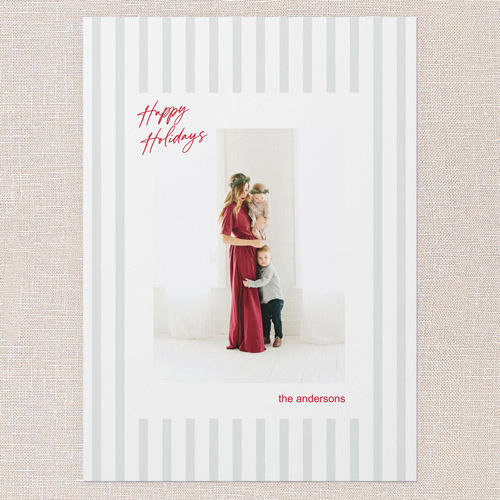 Pinstripe Pattern Holiday Card, White, 5x7 Flat, Holiday, Matte, Signature Smooth Cardstock, Square, White