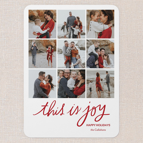 This Is Joy Holiday Card, White, 5x7 Flat, Holiday, 100% Recycled Cardstock , Rounded, White